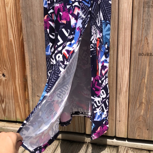 LOVE - Graffiti Print High-Neck Sleeveless Maxi Dress - Picture 5 of 8